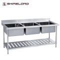 High-End Fabricated Outdoor Free Standing Stainless Steel Sink